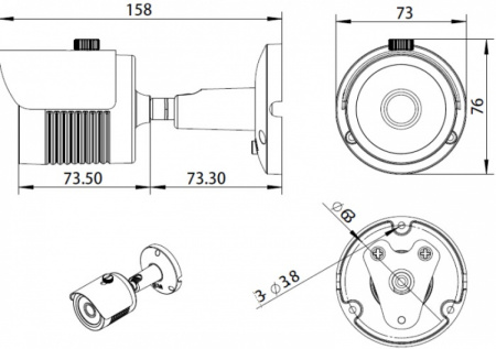 Комплект видеонаблюдения на 3 уличные камеры 5mpx Комплект видеонаблюдения на 3 уличные камеры 5mpx